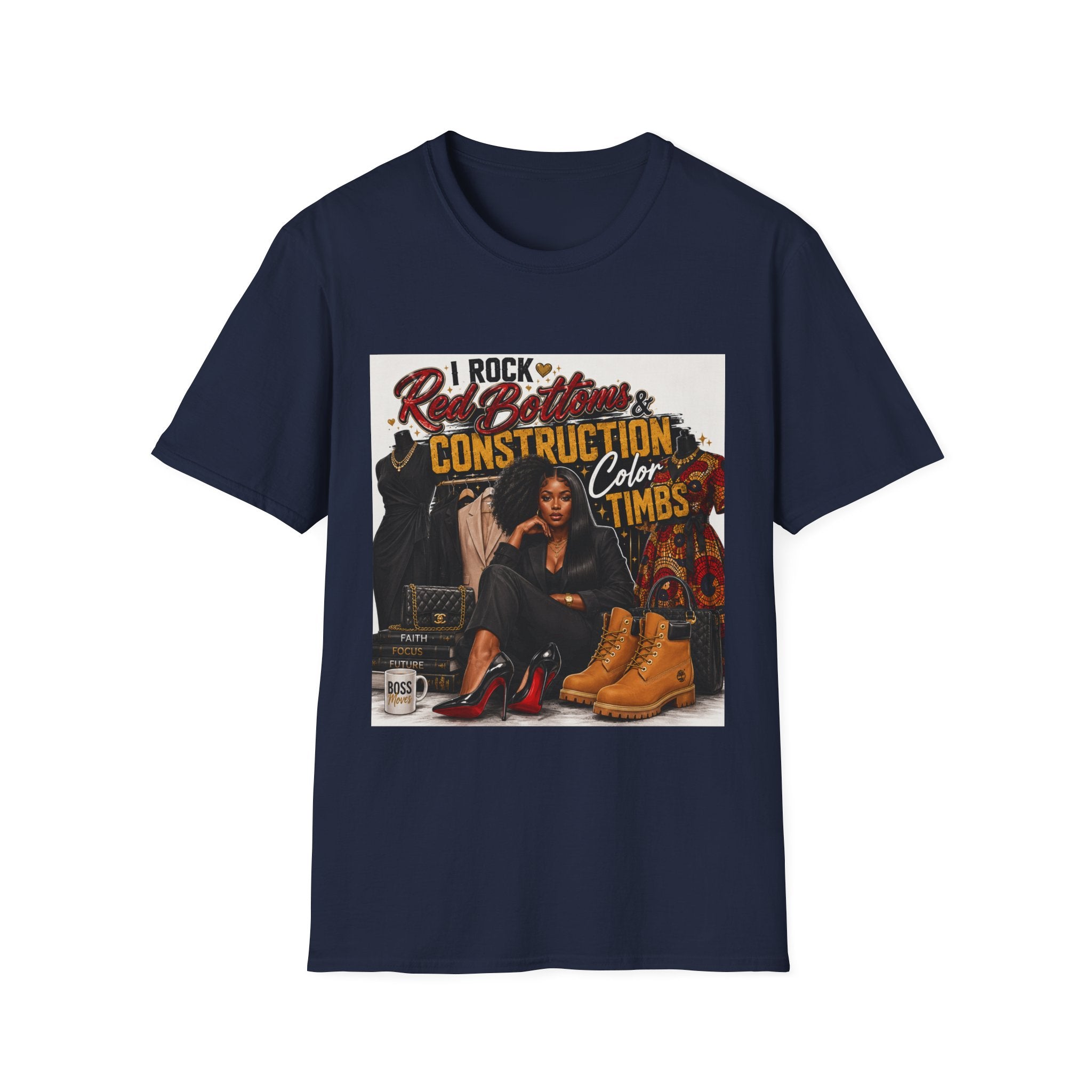 T-Shirt — "I Rock Red Bottoms & Construction Color Timbs" Graphic Tee