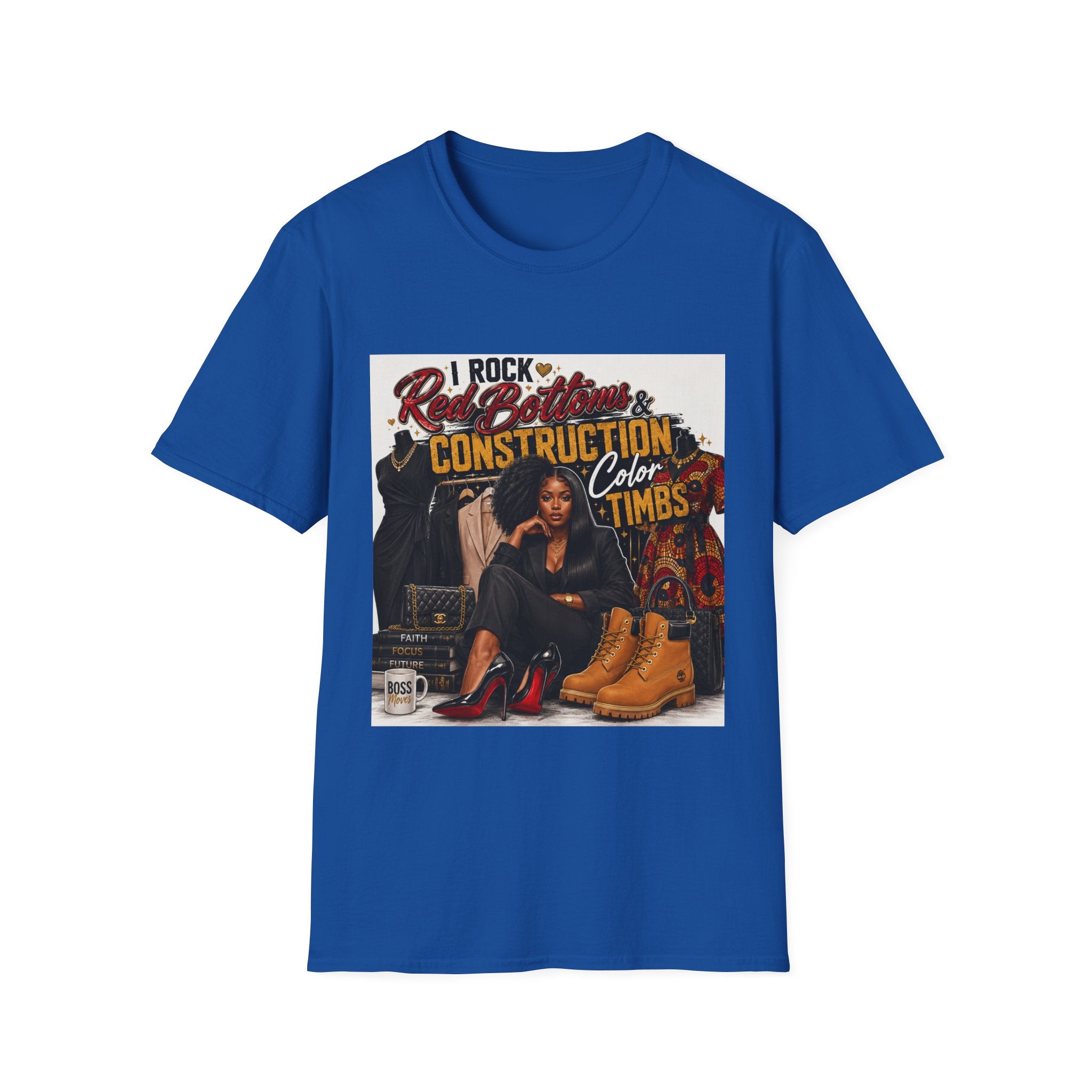 T-Shirt — "I Rock Red Bottoms & Construction Color Timbs" Graphic Tee