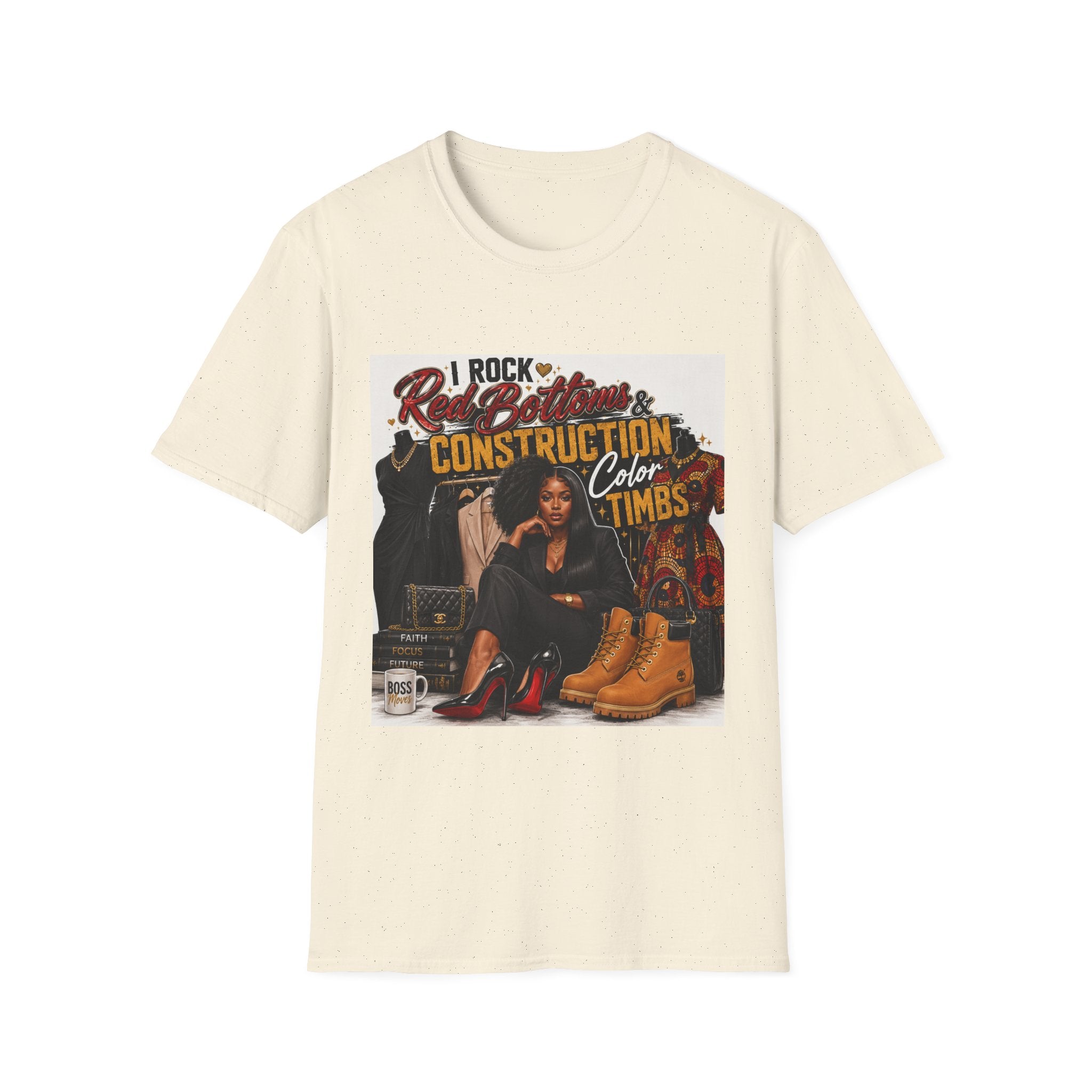 T-Shirt — "I Rock Red Bottoms & Construction Color Timbs" Graphic Tee
