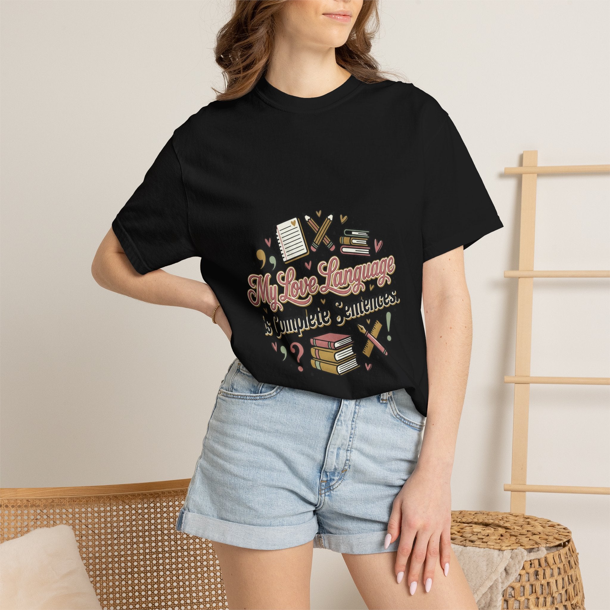 Grammar Lover T-Shirt — "My Love Language is Complete Sentences" Literary Tee