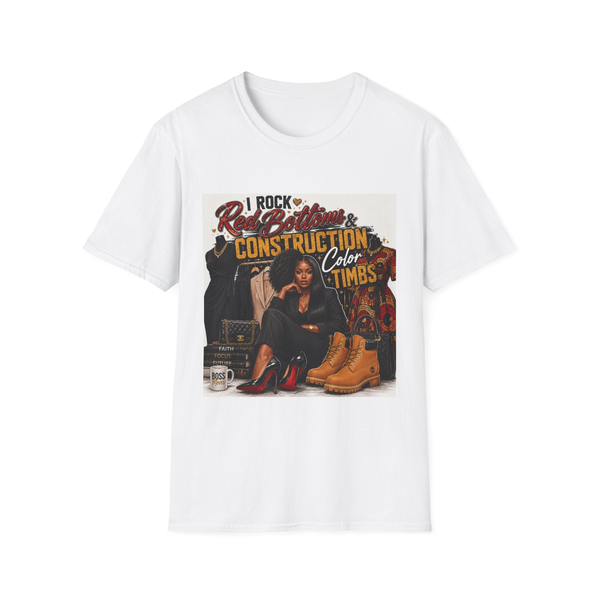 T-Shirt — "I Rock Red Bottoms & Construction Color Timbs" Graphic Tee
