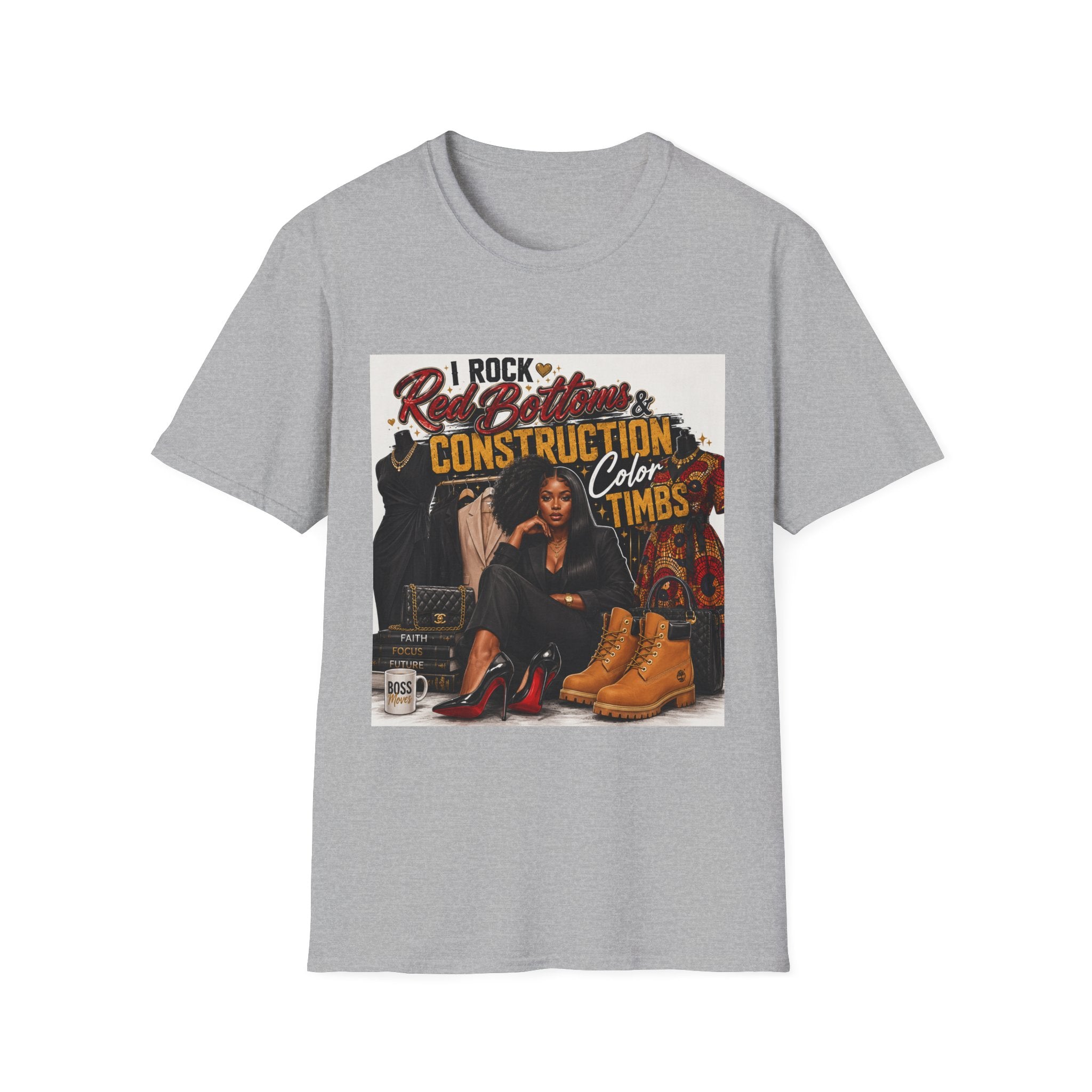T-Shirt — "I Rock Red Bottoms & Construction Color Timbs" Graphic Tee