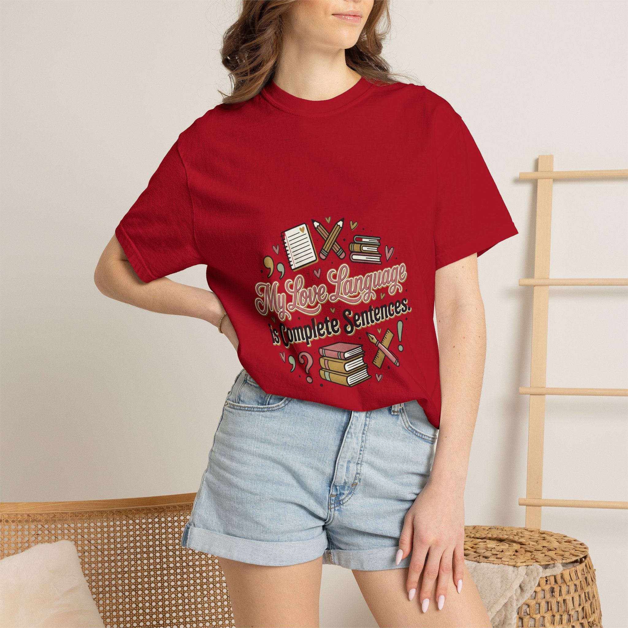 Grammar Lover T-Shirt — "My Love Language is Complete Sentences" Literary Tee