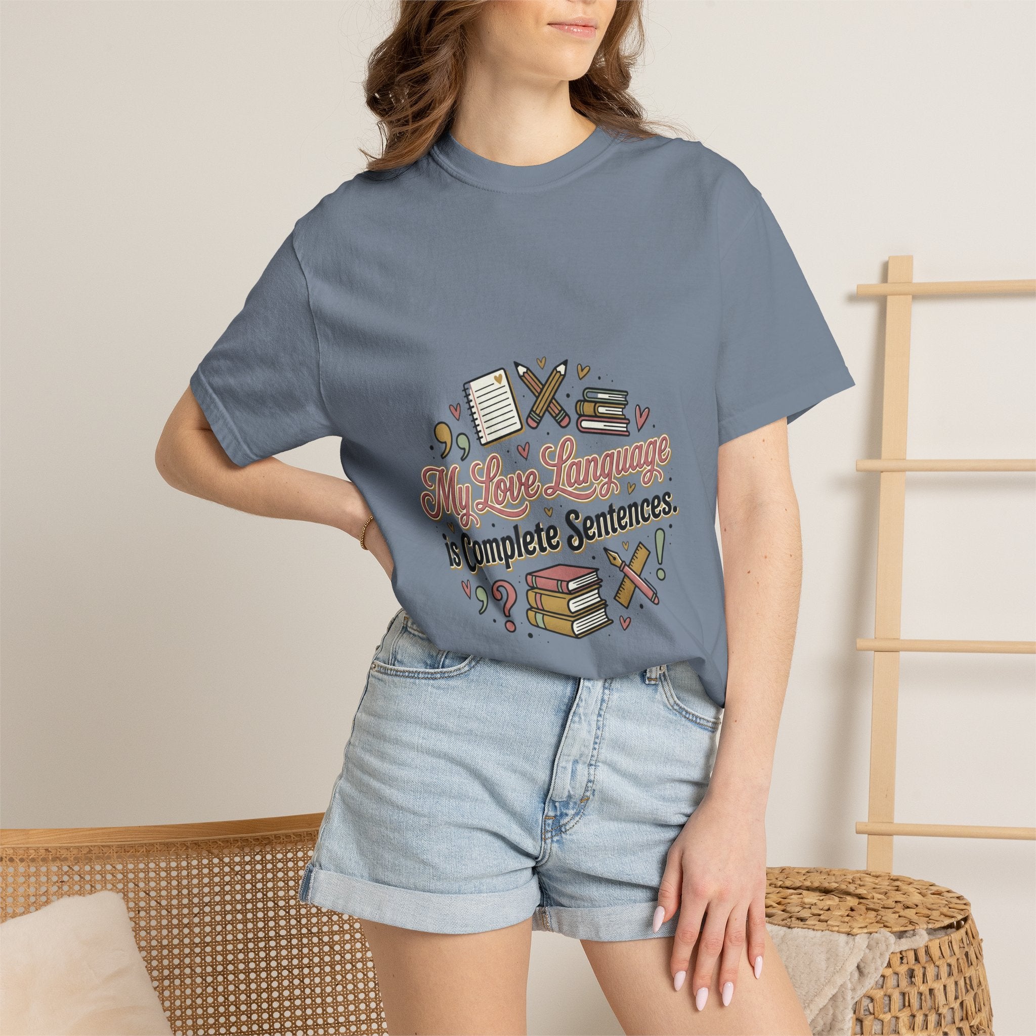 Grammar Lover T-Shirt — "My Love Language is Complete Sentences" Literary Tee